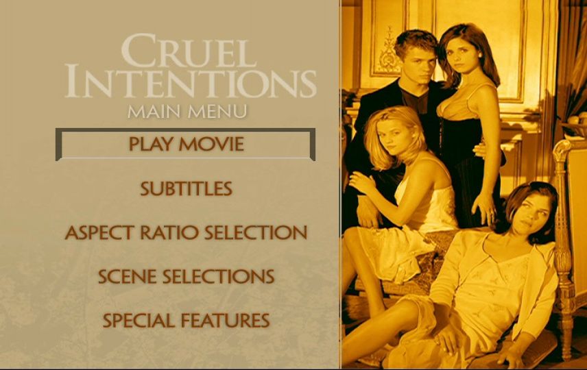 Cruel Intentions (1999) – DVD Menus