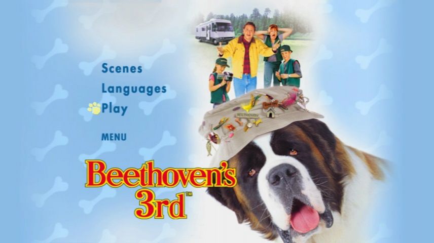 Бетховен 3 2000. Бетховен 3 DVD. Двд меню Бернард. Beethoven's 3rd logo.