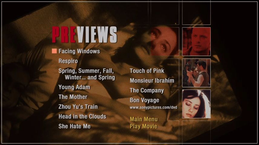 Special Features Menu