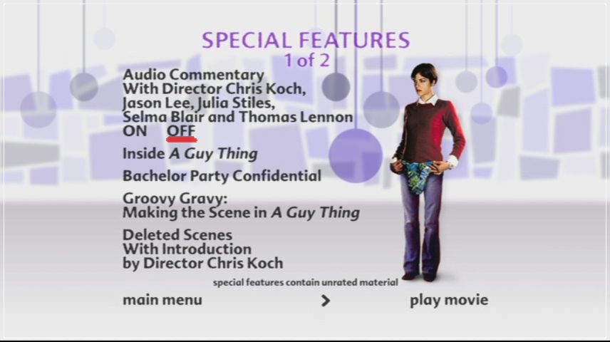 Special Features Menu