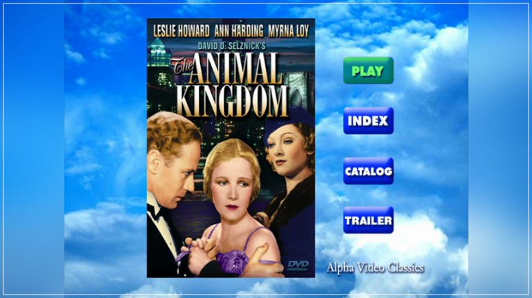 The Animal Kingdom (1932) – DVD Menus